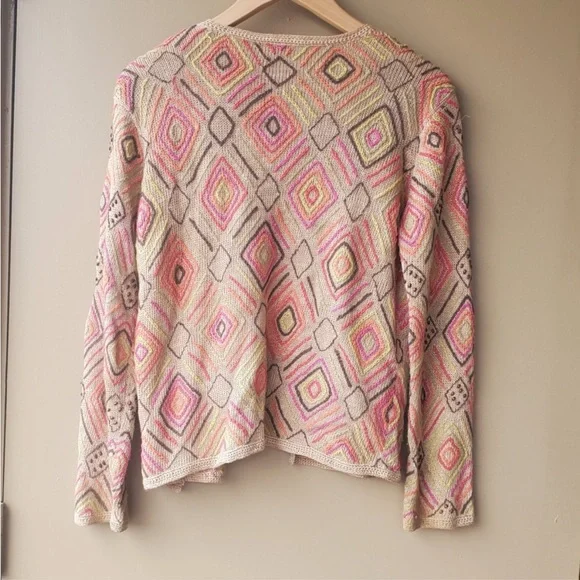 Crocheted Knit Bead Sigrid olsen Sport Cardigan - Picture 4 of 14